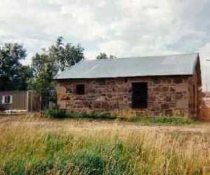 Old Stone Jail in Cimarron, New Mexico Today