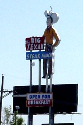 Big Texan on Route 66 in Amarillo, Texas