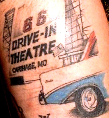 Ron's 66 DriveIn tattoo is one of his favorites