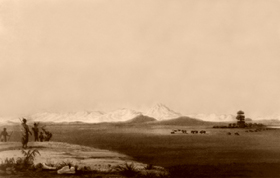 Distant view of the Rocky Mountains