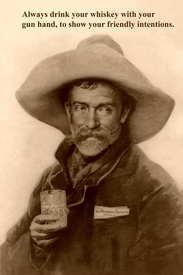 Cowboy drinking Poster