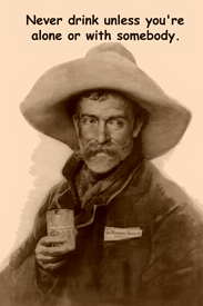 Cowboy drinking poster
