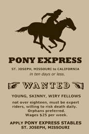 Pony Express Riders Wanted Poster