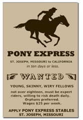 Pony Express Wanted Poster