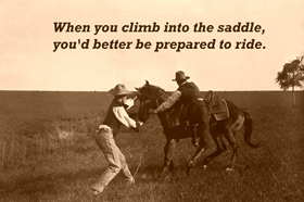 Climb in the saddle poster