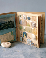Postcards in scrap books