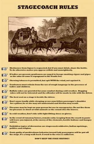 Stagecoach rules poster 
