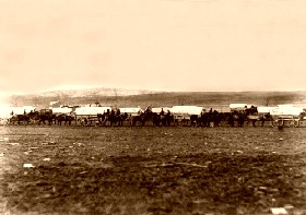 An ammunition train in the Civil War.