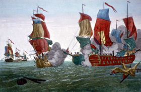 Battle between the Bonhomme Richard and the Serapis,