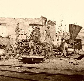 A crippled train in Richmond