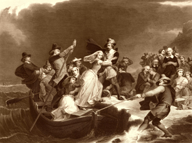 Pilgrims land at Plymouth