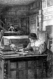 Busy in the library.
