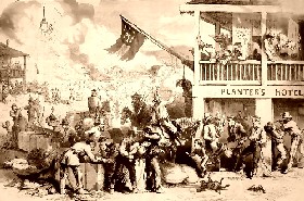 Quantrill's Raiders sacking a town