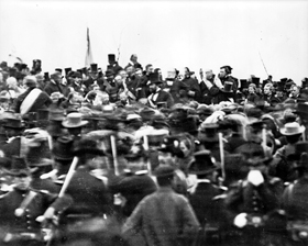 Abraham Lincoln at Gettysburg, November 19, 1863. Facsimile from glass plate negative. Brady-Handy Collection, Prints and Photographs Division, Library of Congress
