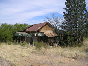 A crumbling house in Gleeson, Arizona