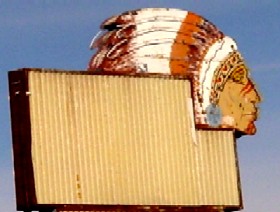 Faded Indian Sign in Holbrook, Arizona