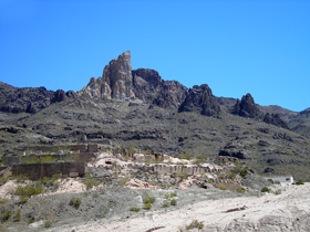 Mining remains south of Oatman, Arizona