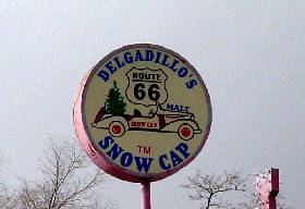 Snow Cap Drive-In sign in Seligman, Arizona