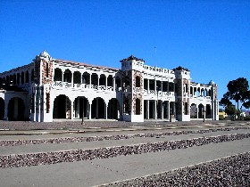 The old depot and Harvey Hotel in Barstow California