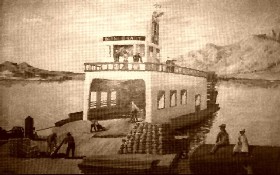The Bessie Brady steamship on Owens Lake, California