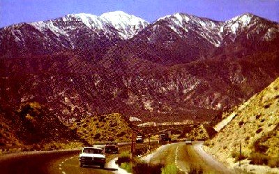 1960s Route 66postcard through California