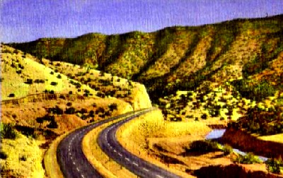 1960s Route 66 postcard through California