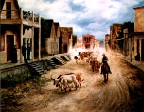 Cattle Drive Down Main Street