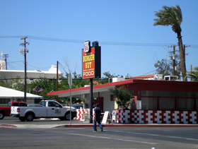 Route 66 Burger Hut in Needles, California.