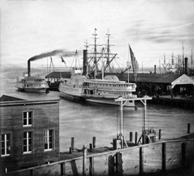 Broadway Wharf, San Francisco, 1866