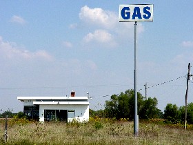 Old gas station near Livingston, Illinois