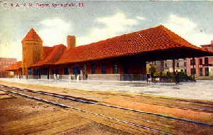 Vintage Springfield, Illinois Depot Postcard