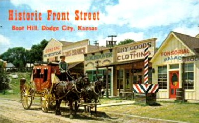 Dodge City Front Street Postcard