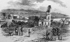 The ruins of the Free State Hotel 