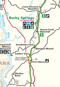 Natchez Parkway Map - Milepost 31-60