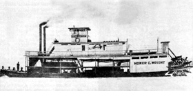 The Homer C. Wright Riverboat traveled the Osage River