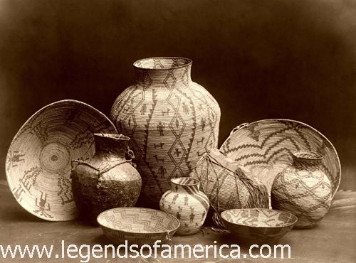 Apache basketwork by Edward S. Curtis, 1907