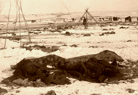 Big Foot's camp after the Wounded Knee Massacre