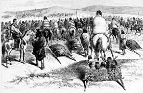Crazy Horse leads his band in surrender,