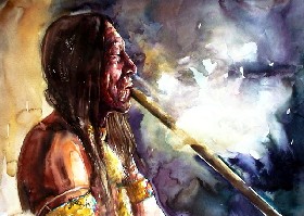 Indian With Peace Pipe
