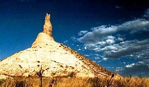 Chimney Rock along the Oregon Trail