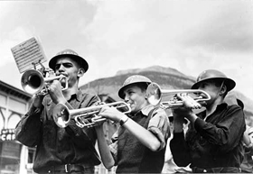 Celebration in a mining camp