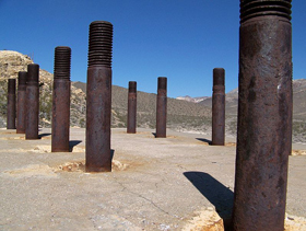 Mill foundations at Gold Center, Nevada