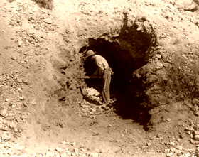 Prospector working a Nevada Mine