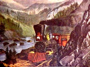 Truckee River Sierra-Nevada Steam Locomotive train railroad engine