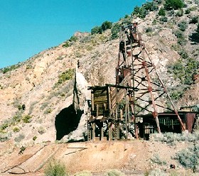 Headframe in Tybo, Nevada - A ghost town