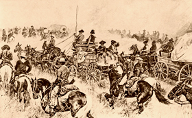 Boomers entering Oklahoma Territory, 1905, John D. Morris and  Company