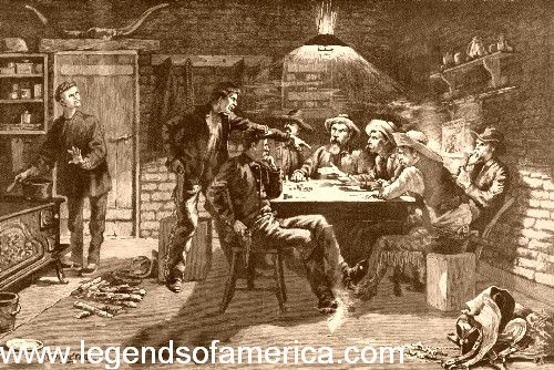 A Quarrel Over Cards by Frederic Remington, 1887