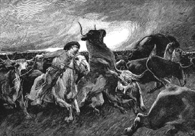 A cattle stampede.