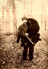 Bear hunter in the wilds of the American West