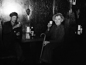Drinking in a saloon